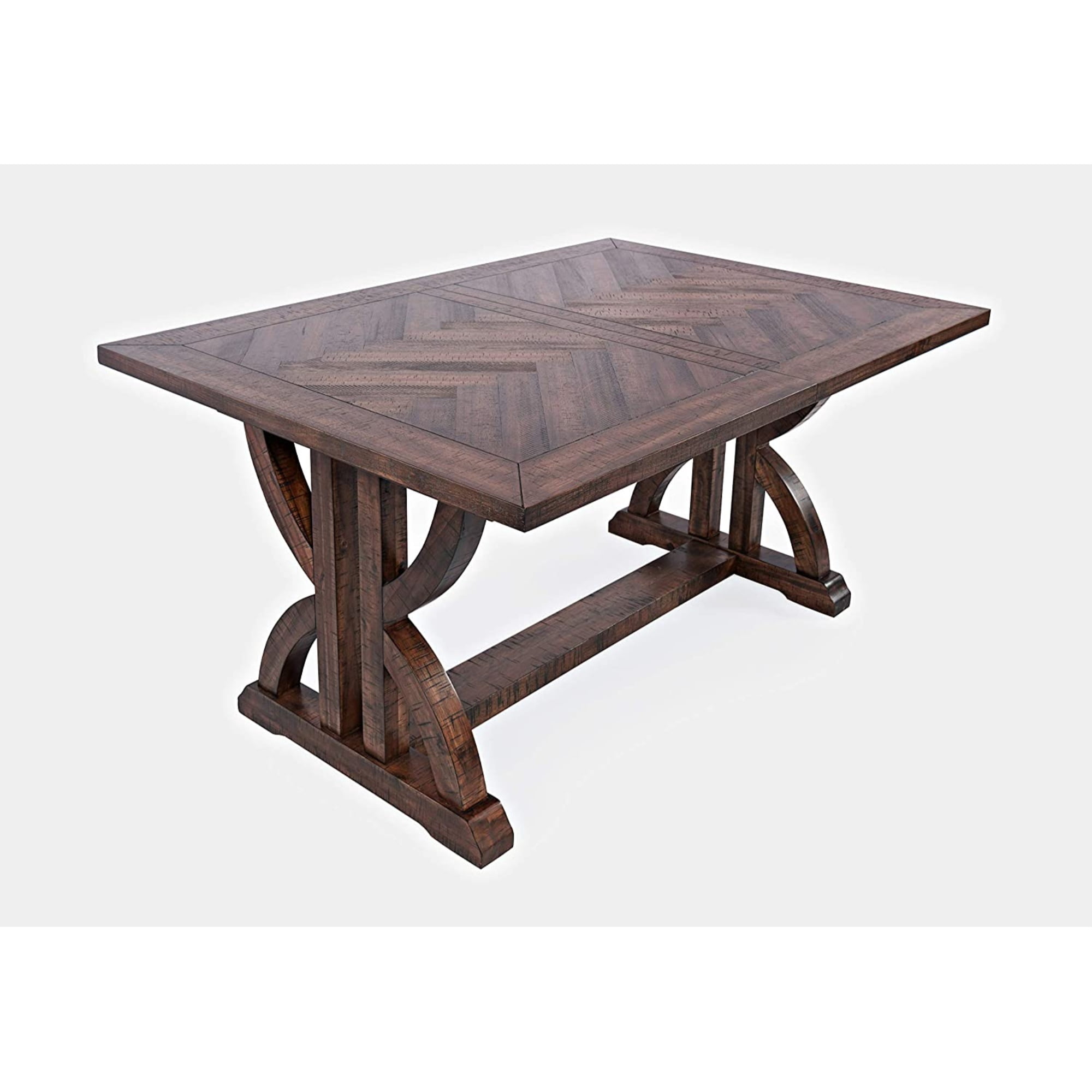 Jofran Fairview Transitional Herringbone Distressed Acacia Counter Height 78" Dining Table