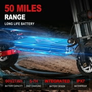 ZonDoo All Terrain Adults 54 mph Electric Scooter with Seat, 50.00 in x 24.00 in x 55.00 in, 150 lb