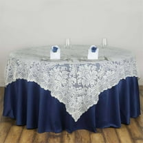 Efavormart 90" x 90" Ivory Square Lace Table Overlay For Wedding Catering Party Table Decorations