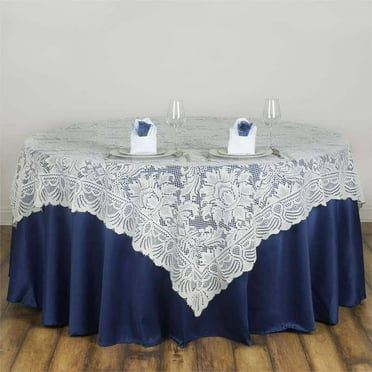 Efavormart 72" x 72" JOLLY GOOD Lace Table Square Tablecloth Overlay-Ivory Square Tablecloth Cover For Wedding Party Event Banquet