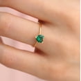 thumbnail image 2 of Diastar Jewels Women's Promise Ring – Heart Cut Green Cubic Zirconia, 14K Yellow Gold Finish, Solitaire Style, 2 of 5