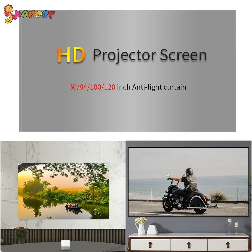 Spencer Projector Screen 100 inch Antilight Curtains Projector Movies