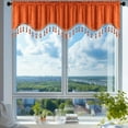 thumbnail image 7 of Viflosae Boho Curtains with Tassel Elegant Fringed Window Curtains Patterned Rod Panels Stylish Short Drapes Blackouts Curtains Home Decorations for Bedroom Orange, 7 of 7