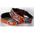 thumbnail image 4 of Large 21''- 25'' Dog Puppy Collar Hand Tooled and Painted Cow Leather Western 6047, 4 of 4
