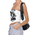 thumbnail image 3 of Faithtur Women Fashion Tube Tops Letter Pattern Print Boat Neck Strapless Tank Tops Summer Backless Bandeau Shirts, 3 of 9
