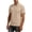 Khaki, variant on Mens Short Sleeve Shirts Summer Fashion Collar Tshirt Classic Fit Knit Ripped Solid Top Tee White XL