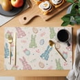 thumbnail image 2 of Easter Egg Rabbit Placemats Set of 6, Colorful Point Non-Slip Place Mats Washable Table Mats for Kitchen Dining Table Decorations Indoor/Outdoor, 2 of 9