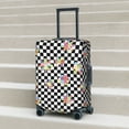 thumbnail image 5 of Floral Flower Checkerboard 90s Y2K Luggage Cover Anti Scratch, Elastic Suitcase Protector Suitcase Covers for Luggage Fits 18-32 Inch Luggage, 5 of 5