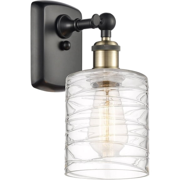 Innovations Lighting  Ballston Cobbleskill 1 Light 5" Sconce Black Antique Brass