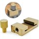 thumbnail image 4 of Brass Steel Ruler with Wood Positioning Block - 300mm Measuring Tool (Golden), 4 of 5