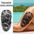thumbnail image 1 of Tatuajes Temporales 6 uds conjunto de tatuaje negro transferencia de agua flor hierba León Tigre cuerpo tatuaje pegatina Ndcxsfigh Libre de BPA, 1 of 3