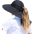 thumbnail image 1 of Sombrero SENWAI con protección UV de ala ancha para mujer, color negro, 1 of 7