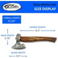 thumbnail image 4 of SZCO 15.5 Inch Skull Axe Stainless Steel Head Wood Handle with Etched Design and Leather Sheath Outdoor Camping Utility Tool, 4 of 5