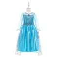 thumbnail image 4 of Vestido de princesa Elsa de Disney para niñas, disfraz de Frozen de manga larga para cumpleaños de niños, disfraz elegante para fiesta de carnaval 2024, 4 of 5