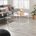 thumbnail image 2 of Pemberly Row Glass Top Coffee Table in White, 2 of 7