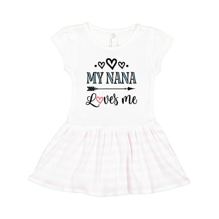 

Inktastic My Nana Grandma Loves Me Girls Gift Toddler Girl Dress