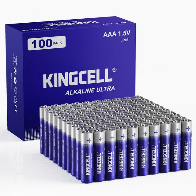 Paquete de 100 pilas AAA KINGCELL alcalinas de alto rendimiento