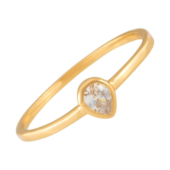 18K Gold Plated Sterling Silver Teardrop Fashion Rings for Women