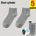 thumbnail image 1 of Disposable Travel Socks for Men Women Washable Compression Socks One Time Portable Compression Cotton Sock for Business Trips gray-5pairs, 1 of 6