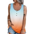 thumbnail image 4 of gakvbuo Summer Tank Tops For Women 2024 Casual Workout Shirts Scoop Neck Sleeveless U Neck Dolphin Hem Flowy Loose Fit Blouse Shirt Tunic Top, 4 of 7