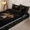 thumbnail image 3 of Erosebridal Wild Animals Bear Zipper Full Size Comforter Sets with Fitted Sheet and 2 Pillowcases,Wildlife Western Farmhouse Print Zipper Bedding Set For Boys,Black Reversible,4-Piece, 3 of 7
