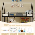 thumbnail image 6 of Leumius Twin Size Loft Bed,House Shape Metal Bed with Sturdy Frame, Space-Saving Design and Playhouse Style for Kids' Bedroom Black, 6 of 9