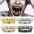 thumbnail image 2 of 2 Parrillas Chapadas En Oro De 18 Quilates, Juego De Parrillas De 8 Dientes, Accesorios De Vampiro Para Halloween Sunnimix Parrillas enchapadas en oro de 18K, 2 of 8