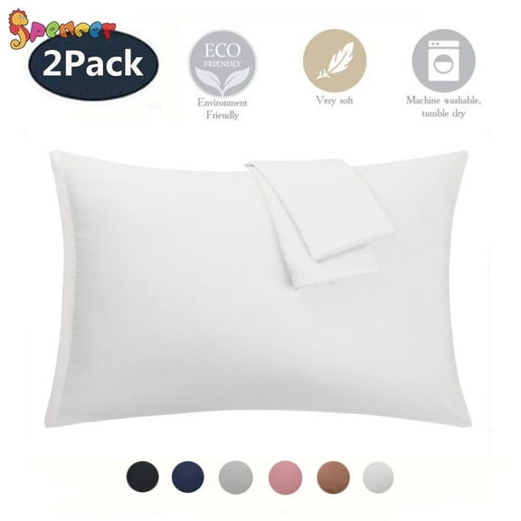 Spencer 300 Thread Count White Cotton Pillowcases, Queen, (2 Count)