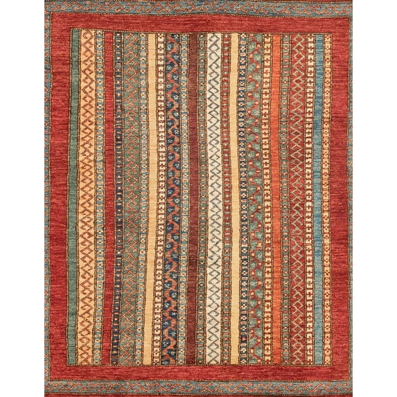Ahgly Company Indoor Rectangle Abstract Red Abstract Area Rugs, 2' x 3'