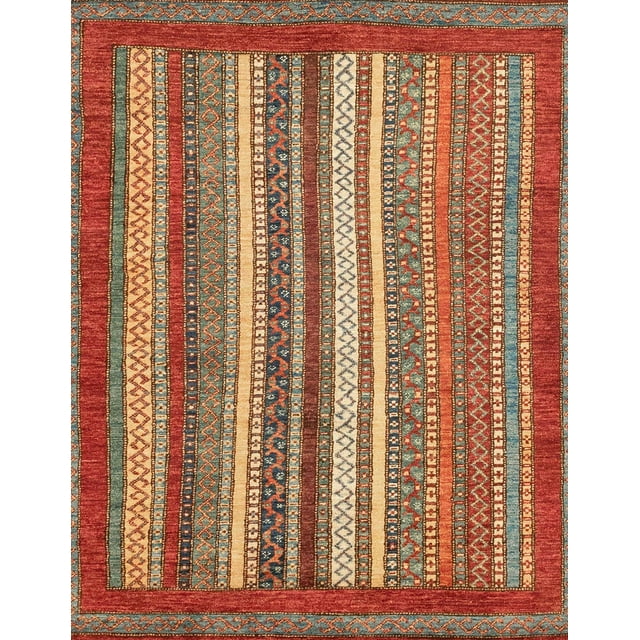 Ahgly Company Tapis d'Intérieur Rectangulaire Abstrait Rouge Tapis de Zone Abstrait, 6 Pieds x 9 Pieds
