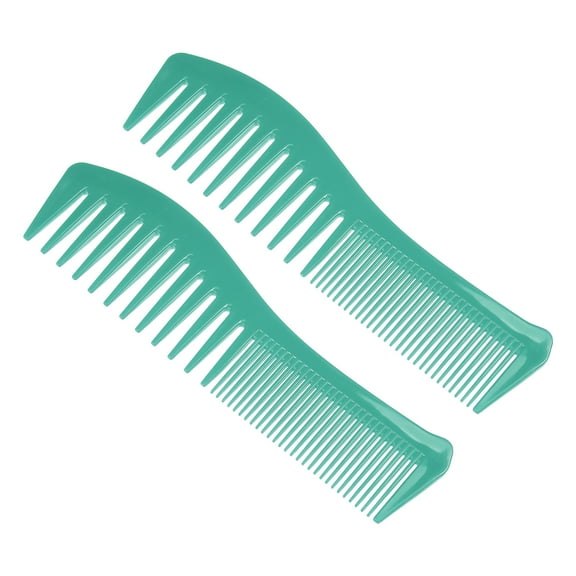 Unique Bargains 2 Pcs Anti Static Hair Comb Wide Tooth for Thick Curly Hair Hair Care Detangling Comb Green