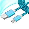 thumbnail image 2 of EeaseCA 1 Meter 2.1A Charger Cable Nylon Braided Micro USB Data Sync and Charging Cable for Android Phones Tablets Galaxy S7/ S6/ Pixel/ Xperia/ Lumia (Blue), 2 of 7