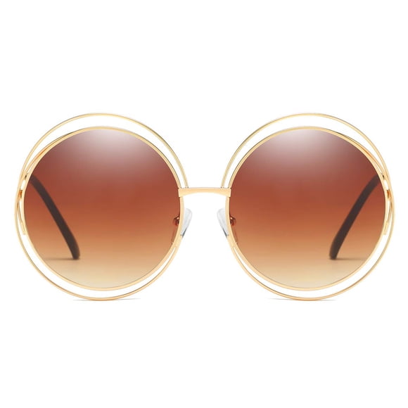 Gafas de sol Dollger redondas vintage extragrandes con montura metálica