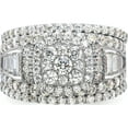 thumbnail image 4 of Sterling Silver Rhodium-Plated Cz Engagement Ring W/2 Bands 3 Setsize 6 (Width 2 To 10.5) - Jbsp, 4 of 5
