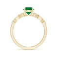 thumbnail image 2 of Angara Natural 0.75 Ct. Emerald with Diamond Vintage Inspired Ring in 14K Yellow Gold for Women (Ring Size: 11.5), 2 of 9