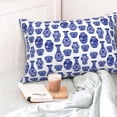 thumbnail image 4 of Fotbe Blue Vases Funda de Almohada Decorativa Estilo Occidental, Lujo en Algodón, Fundas para Almohadas King, Cojín Estampado para Decoración del Hogar-14"x20", 4 of 6