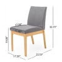 Noble House Caruso Mid-Century Modern 5 Piece Dining Set, Dark Gray and Natural Oak