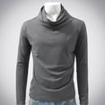 thumbnail image 2 of Mens Cowl Neck Shirts Long Sleeve Breathable Lightweight Stretchable Basic Tee Layering Tops Active Pullover Shirts, 2 of 9