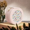 thumbnail image 6 of Yiaed Colorful Spots Print Travel Jewelry Case Bridesmaid Gift Boxes Jewelry Travel Organizer Small Round Jewelry Box Mini Storage-Pink, 6 of 7