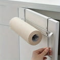 thumbnail image 4 of Over-the-Cabinet Kitchen Paper Towel Rack Cabinet Door Mount Paper Towel Rack Stainless Steel Kitchen Paper Hanger Kitchen Paper Organizer, 4 of 6