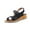 Black, variant on Fesfesfes Women's Flat Sandals Summer Flat Wedge Heel Casual Buckle Solid Color Peep-Toe Female Sandals 7.5(40)