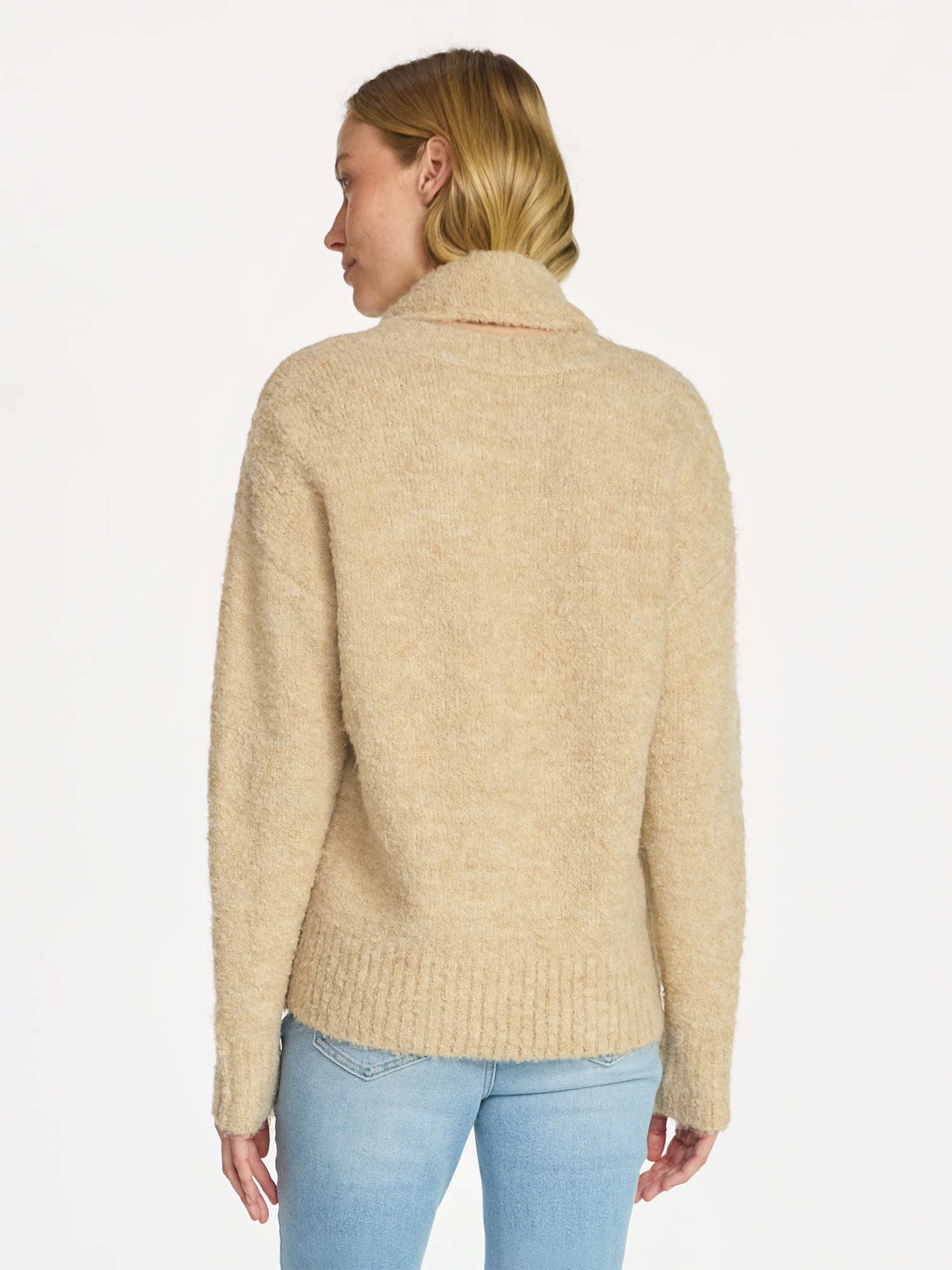 99 Jane Street Women's and Women's Plus Boucle Sweater and Scarf Set, Midweight, 2-Piece, Sizes XS-4X