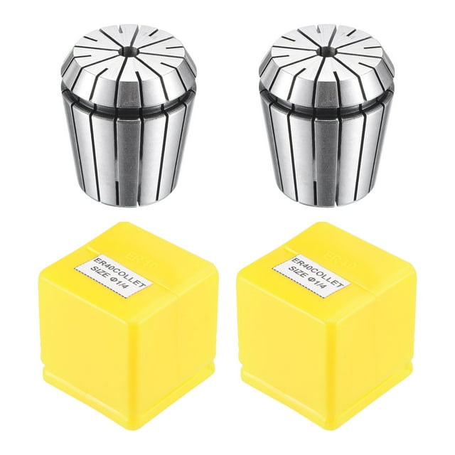 Unique Bargains ER40 Spring Collet, 1/4' Chuck for CNC Engraving Machine Lathe Milling Tool 2 Pack