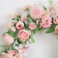 thumbnail image 4 of Corona decorativa de primavera, peonía y hortensia, 40 cm, rosa claro para decoración del hogar, decoración del frente o decoración de la pared, 4 of 5