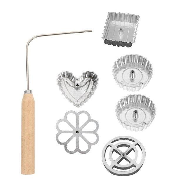 DEBGFS Rosette Mold Iron Swedish Maker Cookie Timbale Spanish Pancake Spoon Rossette Flower Waffle Pizzelle Metal Achappam