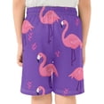 thumbnail image 3 of Heart Pink Flamingos Athletic Shorts Breathable with Comfort Fit Drawstring Casual Sweatshorts Large, 3 of 9