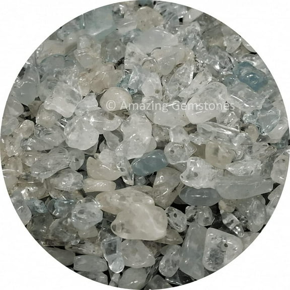 Aquamarine Crystal Chips - Healing Crystals Tumbled Chips Gemstone Beads (1000  Carat, Drilled)