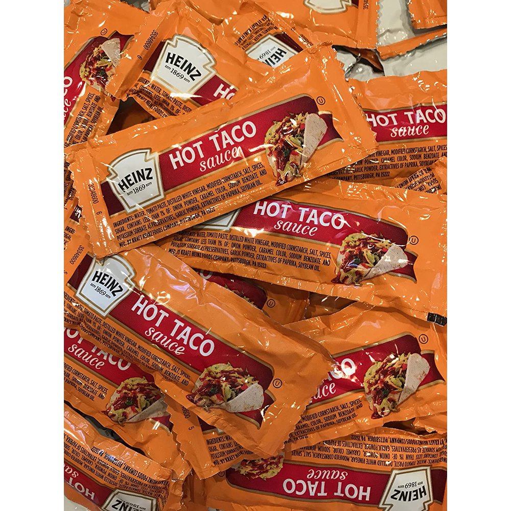 Hot Taco Sauce, Spicy Taco Sauce Packets 50 Individual Packets, Great