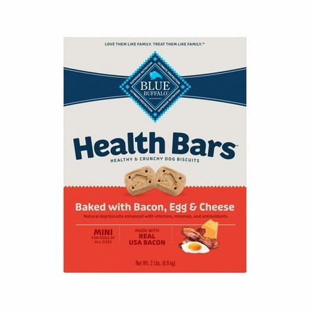 Blue Buffalo Health Bars Mini Crunchy COC1Dog Biscuits  Oven-Baked with Natural Ingredients  Bacon  Egg & Cheese  32-oz Bag