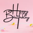 thumbnail image 2 of Acrylic Happy Birthday Cake Topper Dessert Flag Decoration Party Baking Supplies Gold Acrylic, 2 of 5